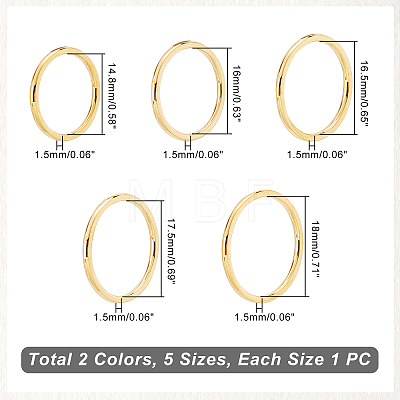 Unicraftale 10Pcs 10 Style 201 Stainless Steel Plain Band Rings for Women RJEW-UN0001-09-1