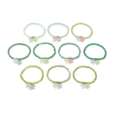 10Pcs Acrylic Charm Bracelets BJEW-JB13508-1