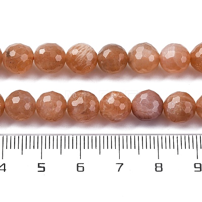 Natural Peach Moonstone Beads Strands X-G-J403-04A-8mm-1