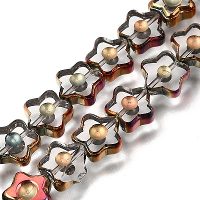 Electroplated Transparent Glass Beads Strands GL-CBA98F0-09D-1