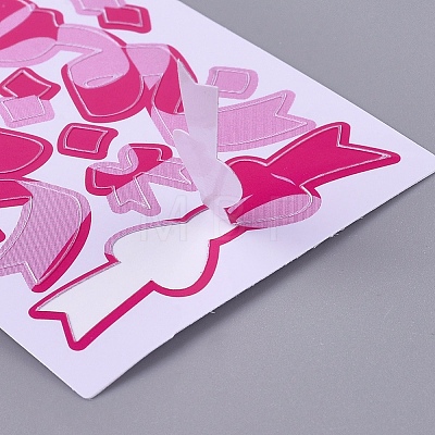 Bowknot Ribbon Pattern Decorative Labels Stickers DIY-L037-B03-1