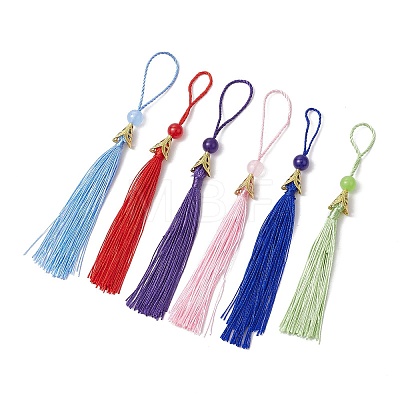 Polyester Tassel Pendant Decoration HJEW-JM03005-1