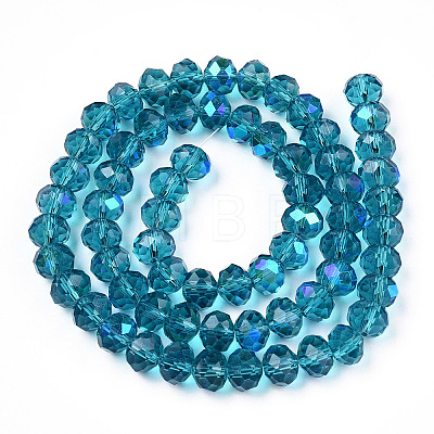 Electroplate Glass Beads Strands X-EGLA-A034-T8mm-L25-1