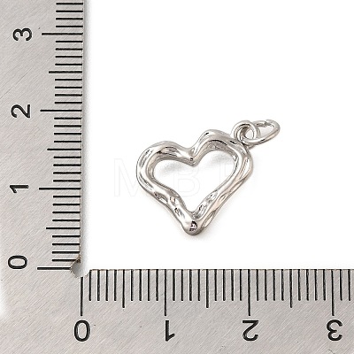 Hollow Heart Rack Plating Brass Pendants Charms KK-I716-15P-1