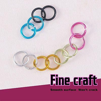 6 Colors Aluminum Wire Open Jump Rings ALUM-JP0001-01B-1