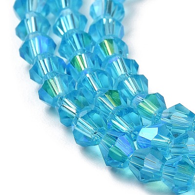 Transparent Electroplate Glass Beads Strands EGLA-A039-T4mm-L19-1