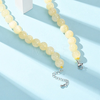 10MM Grade A Natural Golden Silk Jade Round Beaded Necklaces GG-CBAA808-03P-C-1