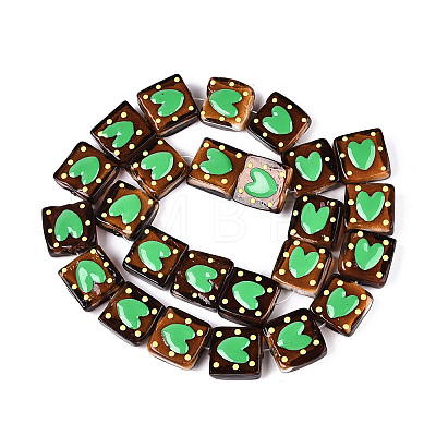 Handmade Spray Painted Lampwork Beads LAMP-N035-02B-1