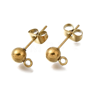304 Stainless Steel Stud Earrings Findings STAS-L315-066A-G-1