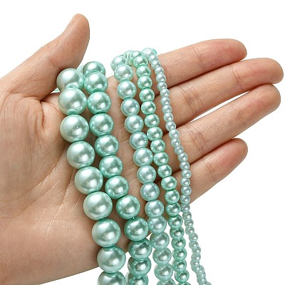 Dyed Glass Pearl Round Beads Strands HY-X0001-01-1