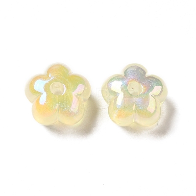 UV Plating Rainbow Iridescent Acrylic Beads PACR-M002-05B-1