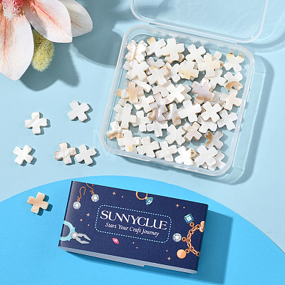 60Pcs Natural Freshwater Shell Beads SSHEL-SC0001-41-1