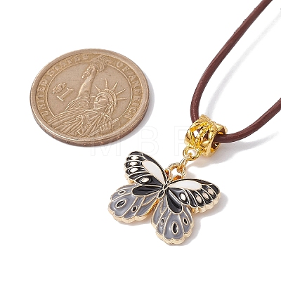 Alloy Enamel Butterfly Pendant Necklaces NJEW-JN04580-04-1