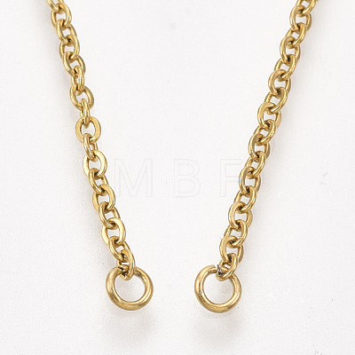 304 Stainless Steel Cable Chain Necklace Making STAS-T040-PJ209-2-40-1