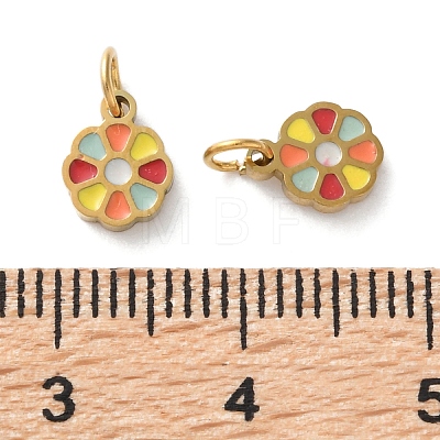 Ion Plating(IP) 304 Stainless Steel Enamel Charms STAS-Q333-08G-02-1