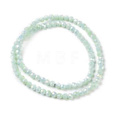 Round Full Rainbow Plated Faceted(32 Facets) Electroplate Glass Beads Strands X-EGLA-J130-FR17-1