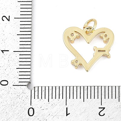 Brass Micro Pave Clear Cubic Zirconia Pendants KK-G522-53G-03-1