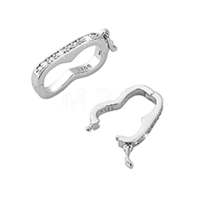 2Pcs 925 Sterling Silver Peanut Twister Clasps FIND-PH0025-42-1