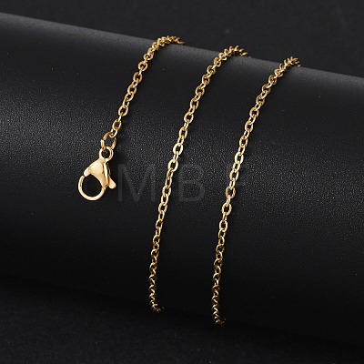 Ion Plating(IP) 304 Stainless Steel Cable Chain Necklace STAS-T040-PJ205-45-1