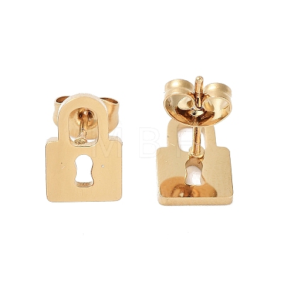 PVD Vacuum Plating 304 Stainless Steel Stud Earrings for Women EJEW-A048-40C-G-1