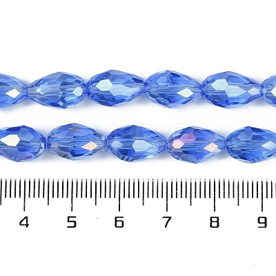 Transparent Electroplate Glass Beads Strands EGLA-N013-T8mm-B10-1