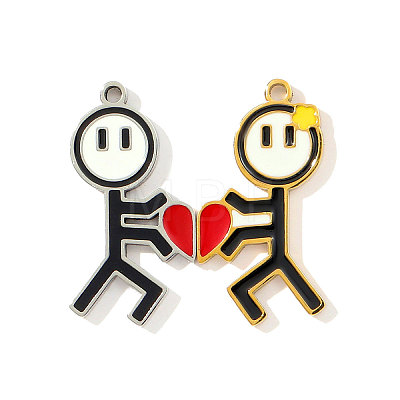 304 Stainless Steel Enamel Pendants STAS-OY003-26GP-1