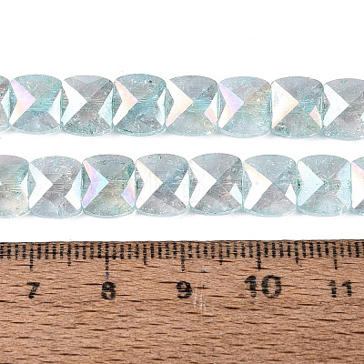 Electroplate Transparent Crackle Glass Beads Strands EGLA-Q135-02A-B02-1