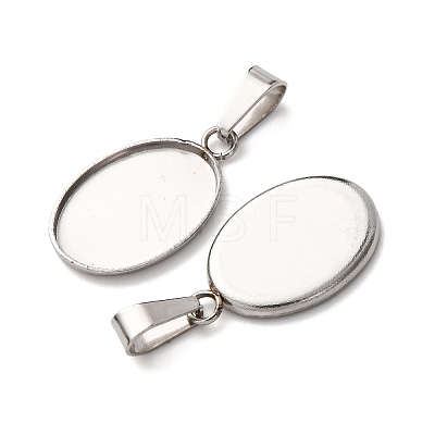 304 Stainless Steel Pendant Cabochon Settings STAS-D379-03A-P-1