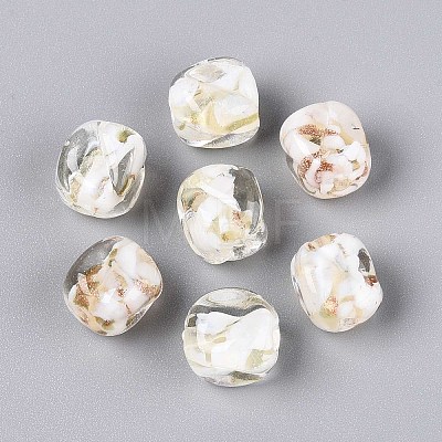 Handmade Gold Sand Lampwork Beads LAMP-T021-32F-1