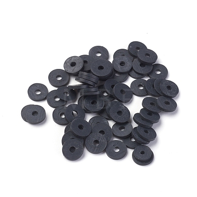 Flat Round Eco-Friendly Handmade Polymer Clay Beads CLAY-R067-8.0mm-42-1