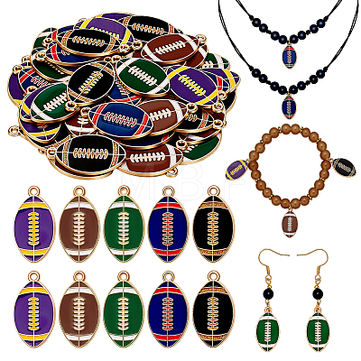 60Pcs 5 Colors Alloy Enamel Pendants ENAM-PH0003-38-1