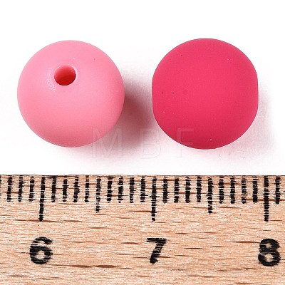 Rubberized Style Imitated Silicone Acrylic Beads MACR-T048-01C-15-1