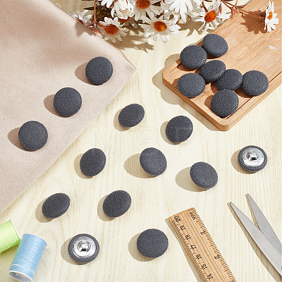  20Pcs Cloth with Aluminum Base Buttons BUTT-NB0001-77C-1