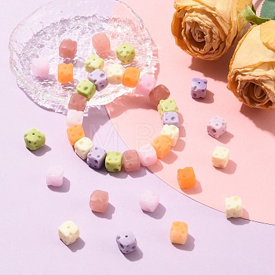 36Pcs 6 Colors Opaque & Transparent Resin Beads RESI-CJ0005-53-1