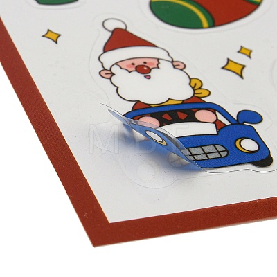 Christmas Theme PET Plastic Stickers AJEW-Q151-01F-1