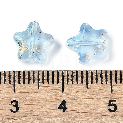 Transparent Spray Painted Frosted Glass Beads GLAA-NH0003-01H-1