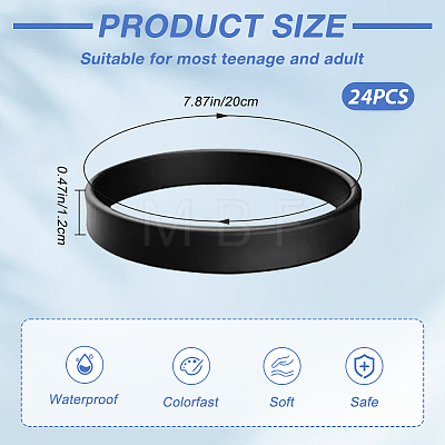 24Pcs Silicone Cord Bracelet Wristband BJEW-CN0001-20-1