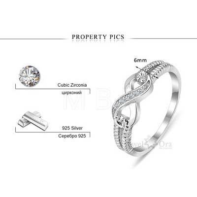 Brass & Clear Cubic Zirconia Finger Rings for Women FS-WGA713C-05-1