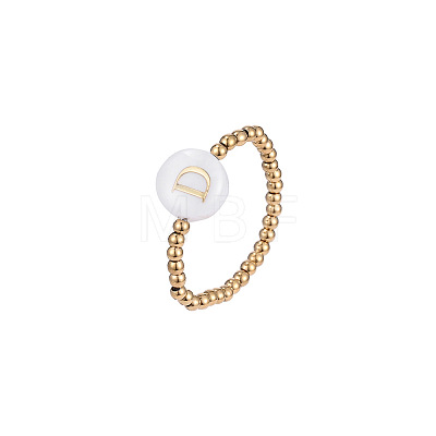 304 Stainless Steel and Shell Finger Rings WG7EF54-04-1