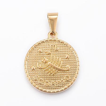 Real 18K Gold Plated 304 Stainless Steel Pendants STAS-H372-01H-1