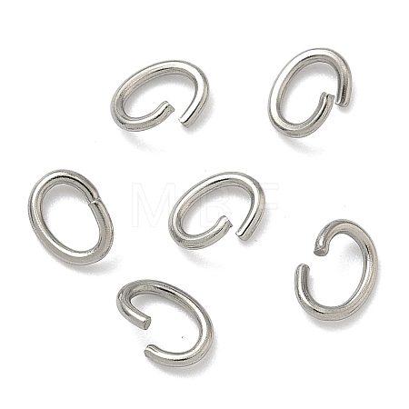 Tarnish Resistant Oval 304 Stainless Steel Open Jump Rings X-STAS-R067-01-1