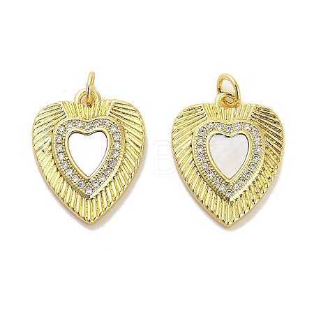 Brass Micro Pave Clear Cubic Zirconia Pendants KK-K365-04D-G-1