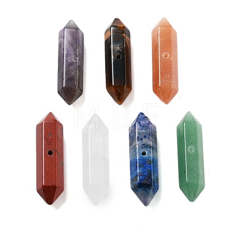 Natural Mixed Stone Double Terminal Pointed Beads G-A231-01-1