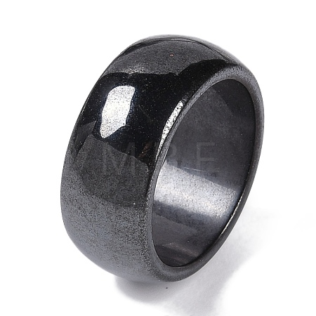 Magnetic Synthetic Hematite Finger Ring RJEW-A047-02F-1