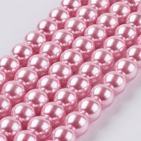 Eco-Friendly Dyed  Glass Pearl Round Bead Strands X-HY-A002-8mm-RB109-1