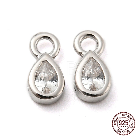 Real Platinum Plated Rhodium Plated 925 Sterling Silver Charms STER-K176-03D-P-1