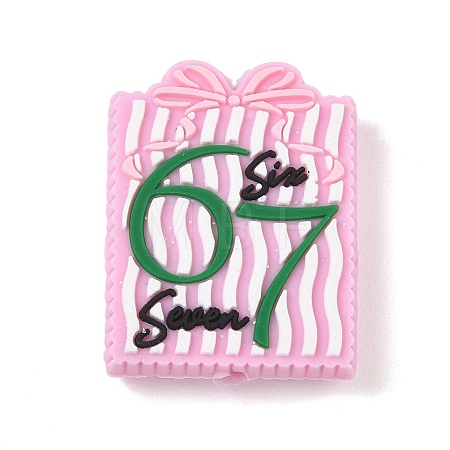 Number 6 7 Theme Cartoon Silicone Beads SIL-E013-02A-1