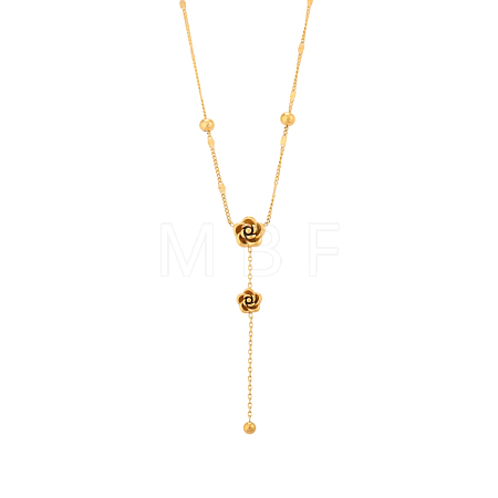 304 Stainless Steel Lariat Necklaces STAS-OY018-28G-1