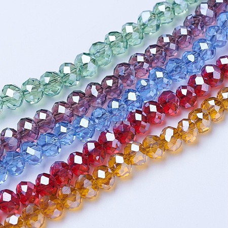 Electroplate Glass Beads Strands EGLA-A034-T6mm-A-1