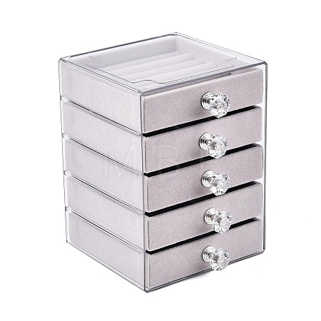 5-Tier PET Plastic Jewelry Storage Drawer Boxes CON-N016-03A-1